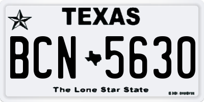 TX license plate BCN5630