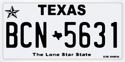 TX license plate BCN5631