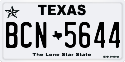 TX license plate BCN5644