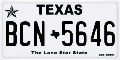 TX license plate BCN5646