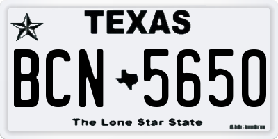 TX license plate BCN5650