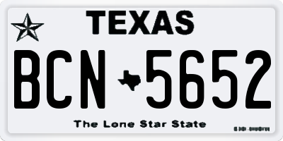 TX license plate BCN5652