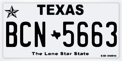 TX license plate BCN5663