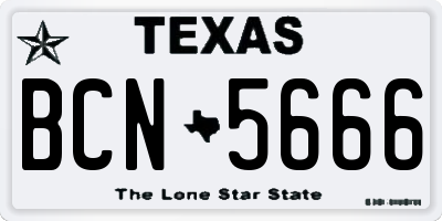 TX license plate BCN5666