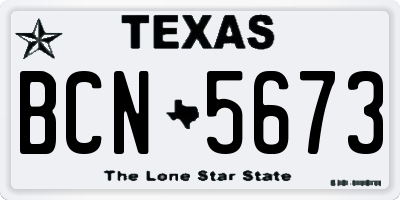 TX license plate BCN5673