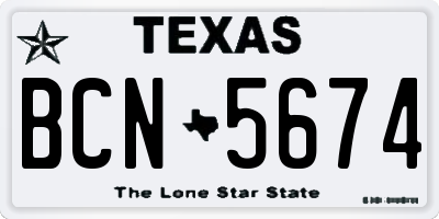 TX license plate BCN5674