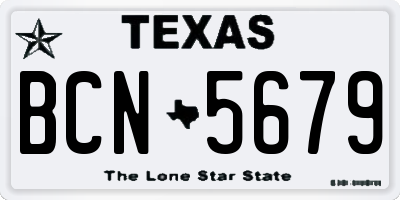 TX license plate BCN5679