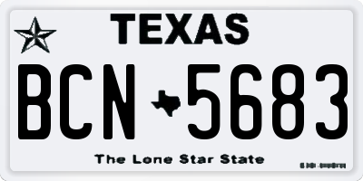 TX license plate BCN5683