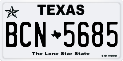 TX license plate BCN5685