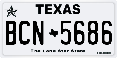 TX license plate BCN5686