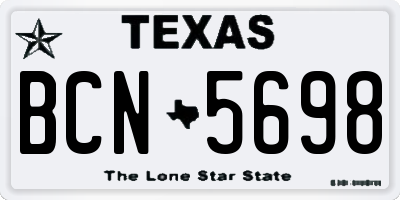 TX license plate BCN5698