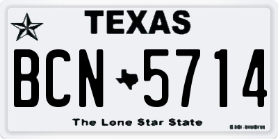 TX license plate BCN5714