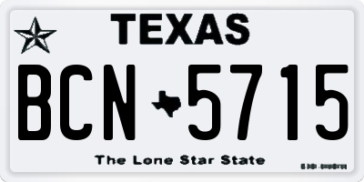 TX license plate BCN5715