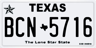 TX license plate BCN5716
