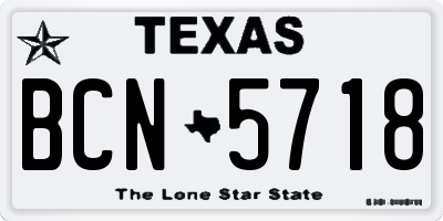 TX license plate BCN5718