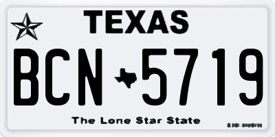 TX license plate BCN5719