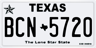 TX license plate BCN5720