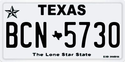 TX license plate BCN5730