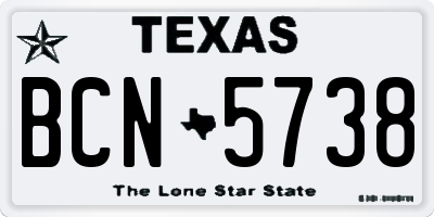 TX license plate BCN5738