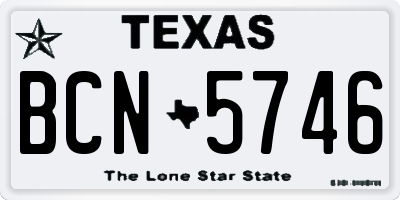 TX license plate BCN5746