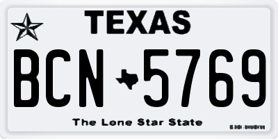 TX license plate BCN5769