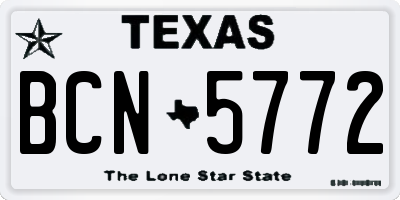 TX license plate BCN5772