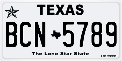 TX license plate BCN5789
