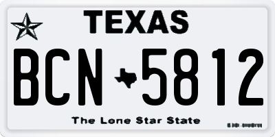 TX license plate BCN5812