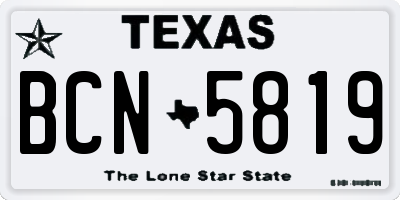 TX license plate BCN5819