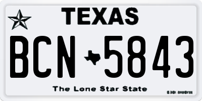 TX license plate BCN5843