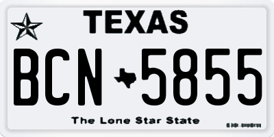 TX license plate BCN5855