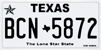 TX license plate BCN5872