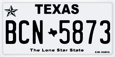 TX license plate BCN5873