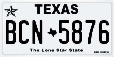 TX license plate BCN5876