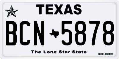 TX license plate BCN5878