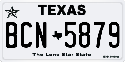TX license plate BCN5879