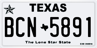 TX license plate BCN5891