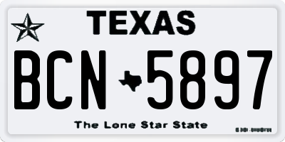 TX license plate BCN5897