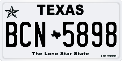 TX license plate BCN5898