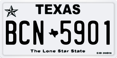TX license plate BCN5901