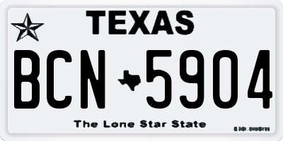 TX license plate BCN5904
