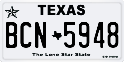 TX license plate BCN5948