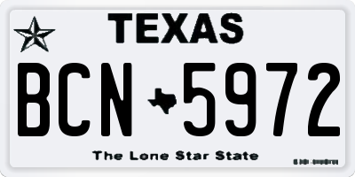 TX license plate BCN5972