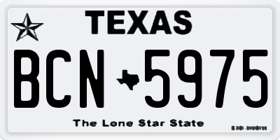TX license plate BCN5975