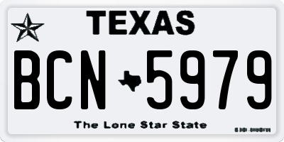 TX license plate BCN5979