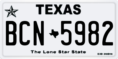 TX license plate BCN5982