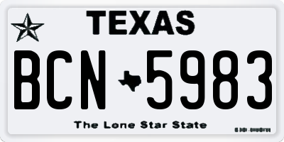 TX license plate BCN5983