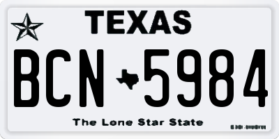TX license plate BCN5984