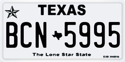 TX license plate BCN5995