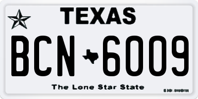 TX license plate BCN6009